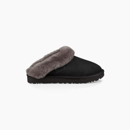 UGG Cluggette Black Slippers for Women (YKNX26305)